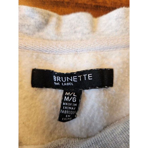 Brunette The Label Oversized Gray Burgundy "The Babes Club" Sweatshirt Size M/L - Picture 8 of 15